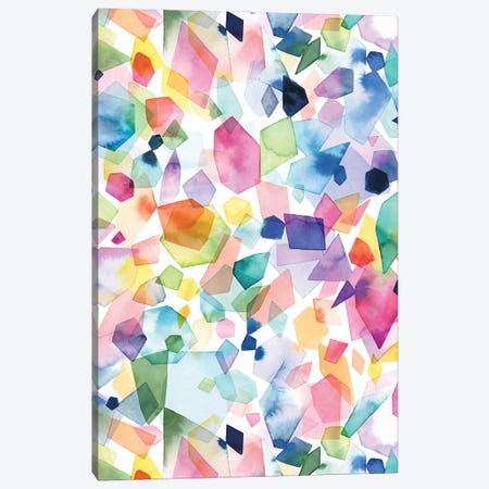 Watercolor Crystals Agates And Gems Canvas Print #NDE216} by Ninola Design Canvas Art Print