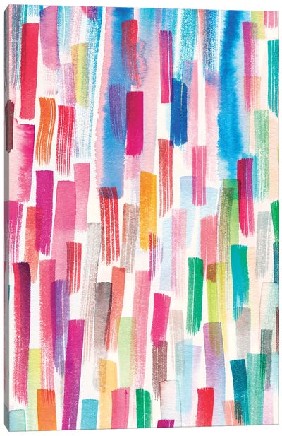 Colorful Brushstrokes Multicolored Canvas Art Print - Ninola Design