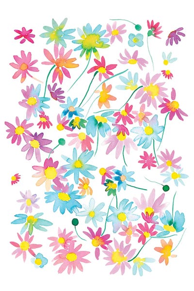Ninola Design: Watercolor Colorful Floral Daisies by Ninola Design