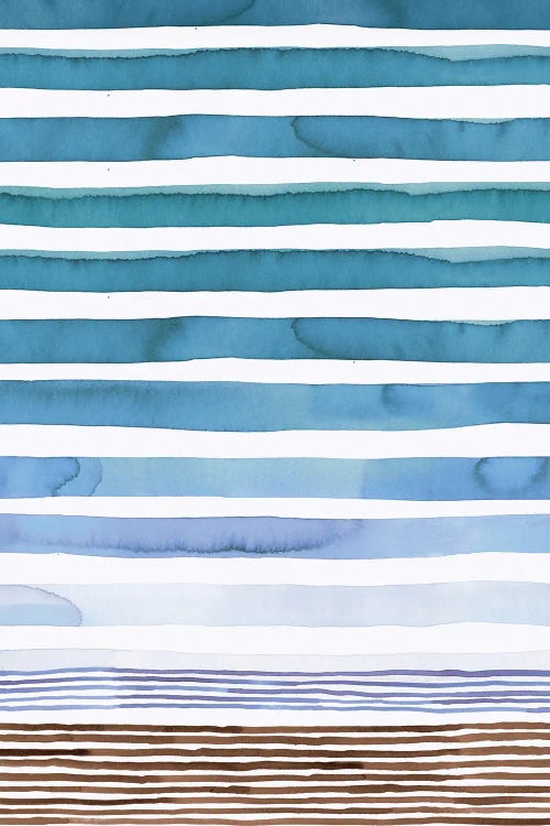 Marine Watercolor Stripes by Ninola Design wall art