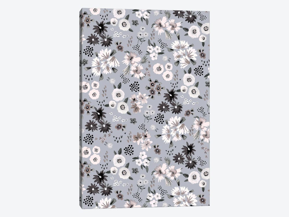 Little Flowers Ecru Gray by Ninola Design 1-piece Art Print