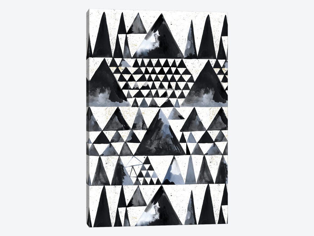 Japandi Ink Scandi Minimal Triangles by Ninola Design 1-piece Canvas Art