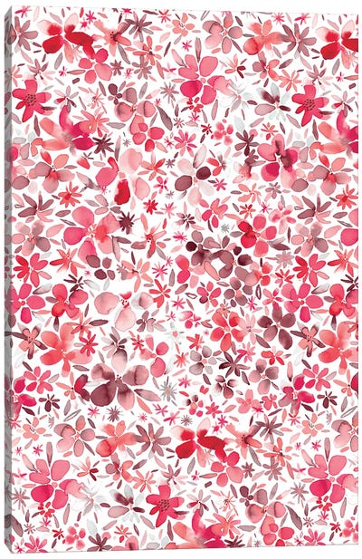 Colorful Flowers Petals Coral  Canvas Art Print - Floral & Botanical Patterns