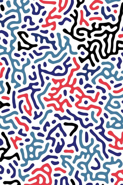 Ninola Design: Organic Geo Digital Shapes Red by Ninola Design