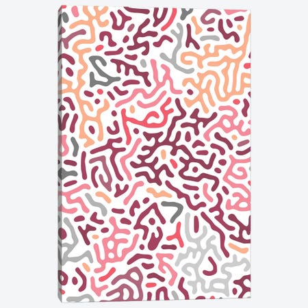 Organic Geo Digital Shapes Pink Canvas Print #NDE232} by Ninola Design Canvas Wall Art