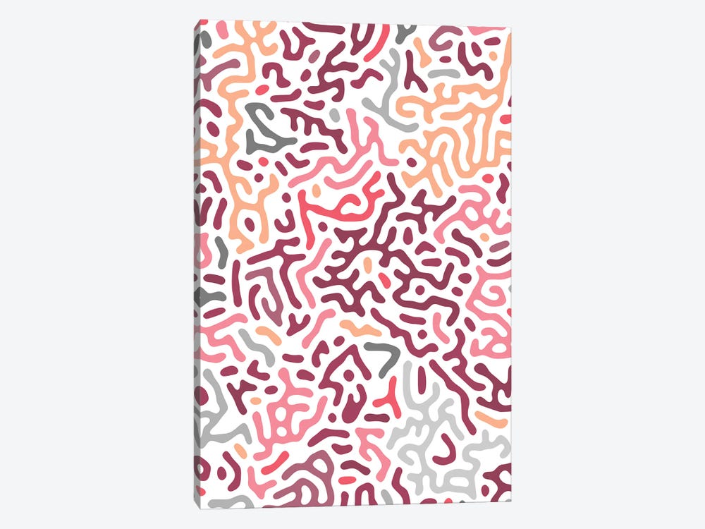 Organic Geo Digital Shapes Pink by Ninola Design 1-piece Canvas Wall Art