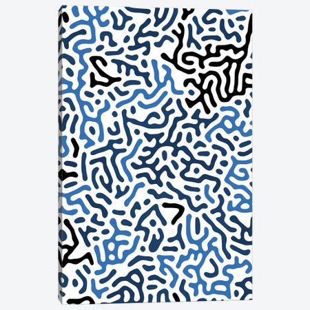 Organic Geo Digital Shapes Blue Canvas Print #NDE234} by Ninola Design Canvas Print