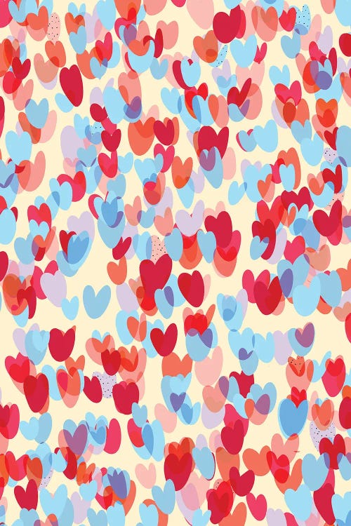 Overlapped Hearts And Love by Ninola Design wall art