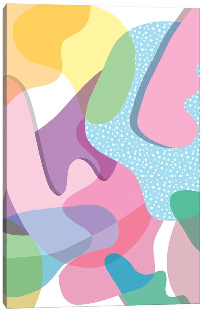 Colorful Organic Happy Shapes Canvas Art Print - Y2K