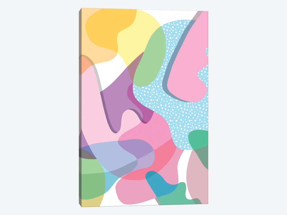 Colorful Organic Happy Shapes by Ninola Design 1-piece Canvas Art Print