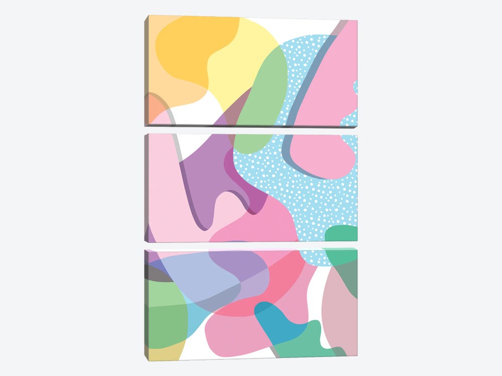 Colorful Organic Happy Shapes by Ninola Design 3-piece Canvas Print