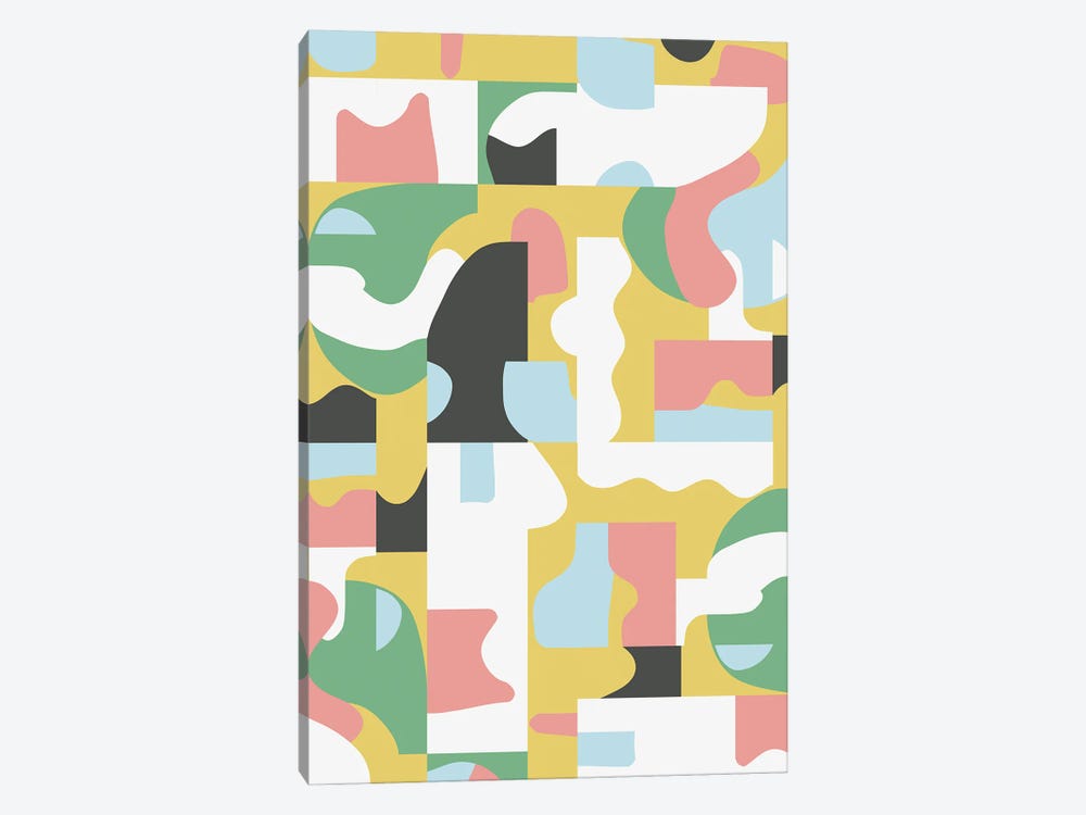 Organic Matisse Blocks Pink Mustard by Ninola Design 1-piece Art Print