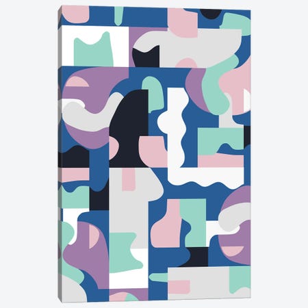 Organic Matisse Blocks Blue Pink Canvas Print #NDE240} by Ninola Design Art Print