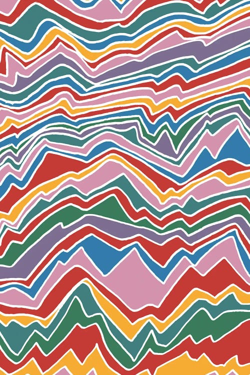 Colorful Geo Rainbow Mountains by Ninola Design wall art