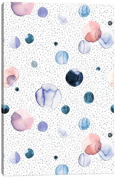 Speckled Watercolor Dots Lilac Canvas Art Print - High School