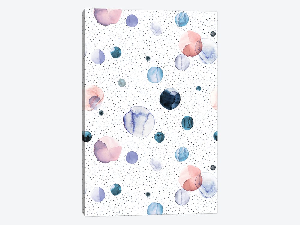Speckled Watercolor Dots Lilac by Ninola Design 1-piece Canvas Artwork