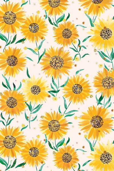 Summer Countryside Sunflowers by Ninola Design metal wall art