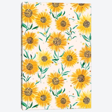 Summer Countryside Sunflowers Canvas Print #NDE253} by Ninola Design Canvas Art