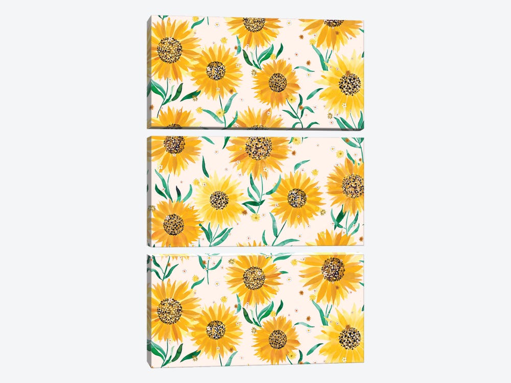 Summer Countryside Sunflowers by Ninola Design 3-piece Art Print