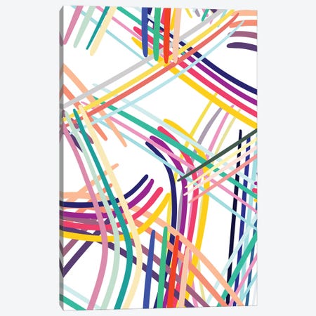 Woven Colorful Lines Multi Canvas Print #NDE258} by Ninola Design Canvas Artwork
