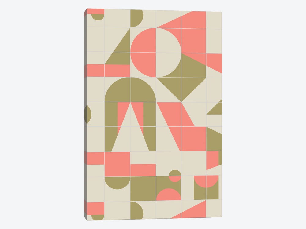 Bauhaus Scandi Tiles Shapes by Ninola Design 1-piece Canvas Artwork
