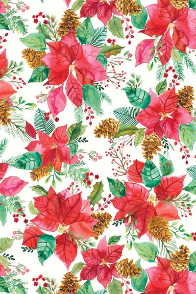 Christmas Poinsettia Bouquet by Ninola Design art print