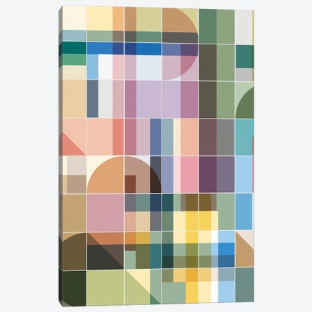 Geometric Colorful Tiles Canvas Print #NDE272} by Ninola Design Canvas Art