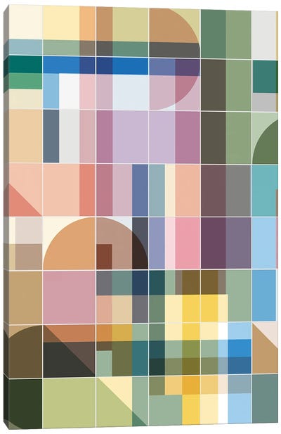 Geometric Colorful Tiles Canvas Art Print - Ninola Design