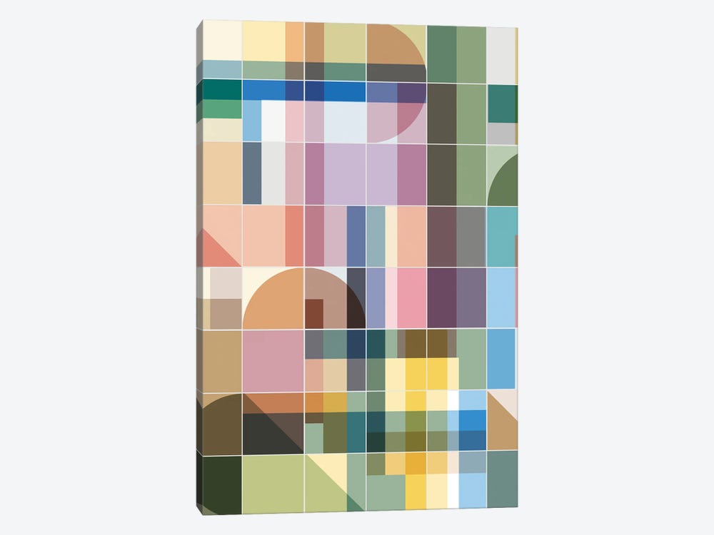Geometric Colorful Tiles by Ninola Design 1-piece Canvas Artwork