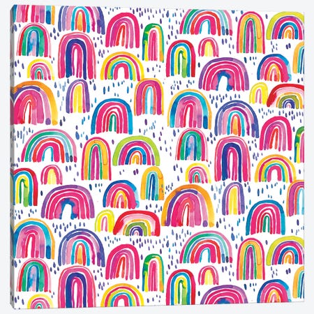Cute Colorful Rainbows Canvas Print #NDE27} by Ninola Design Art Print