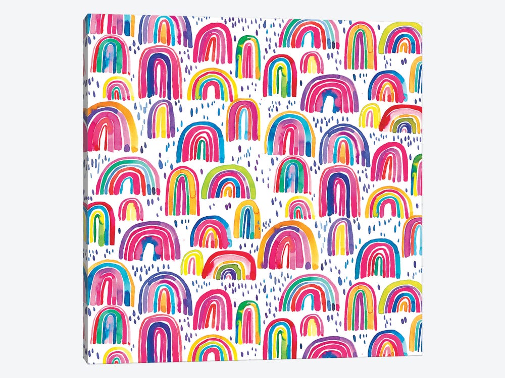 Cute Colorful Rainbows by Ninola Design 1-piece Canvas Art