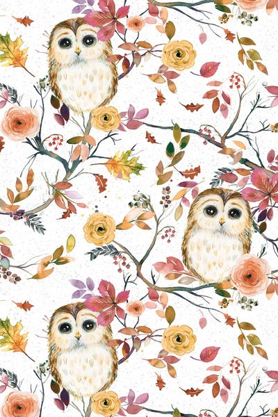 Cute Owls Tree Autumn