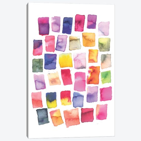 Squares Strokes Colorful Canvas Print #NDE286} by Ninola Design Canvas Artwork