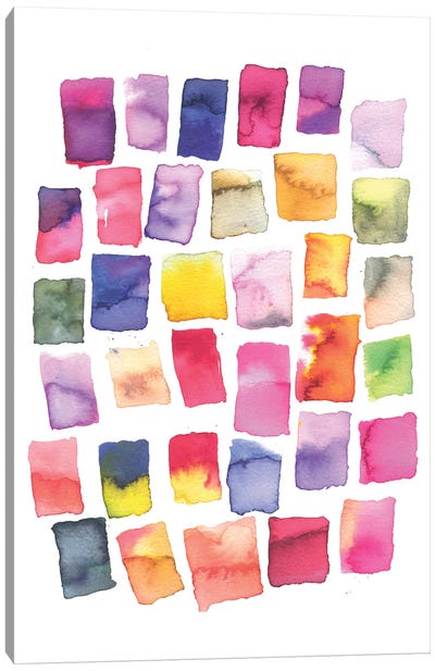 Squares Strokes Colorful Canvas Art Print - Ninola Design