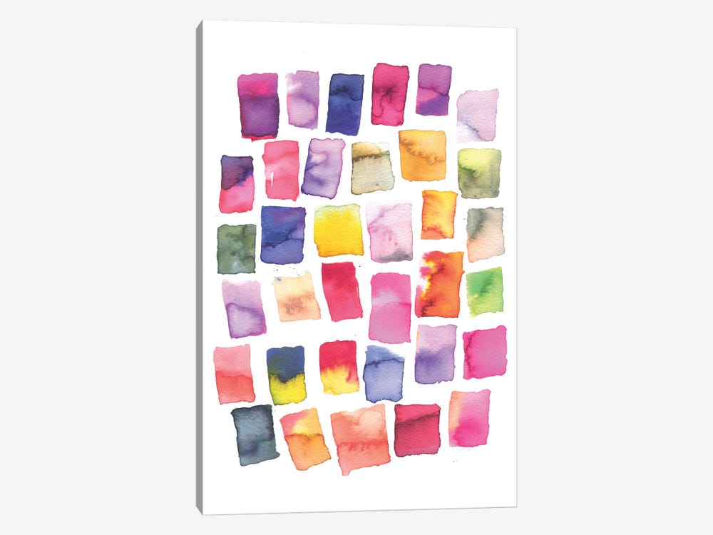 Squares Strokes Colorful by Ninola Design 1-piece Art Print