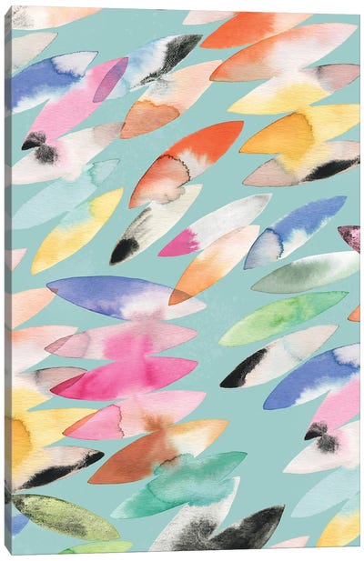 Surf Abstract Colorful Teal Canvas Art Print - Ninola Design