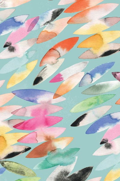 Colorful Abstracts: Surf Abstract Colorful Teal by Ninola Design