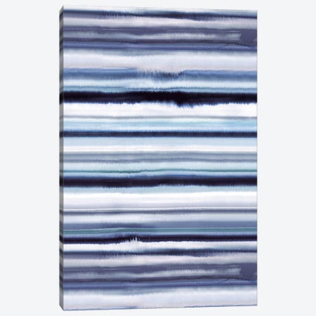 Degrade Ombre Stripes Blue Canvas Print #NDE28} by Ninola Design Canvas Wall Art