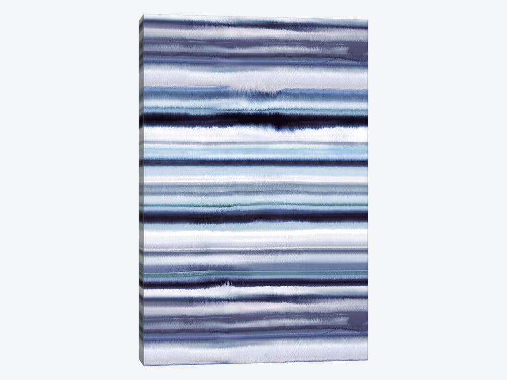 Degrade Ombre Stripes Blue by Ninola Design 1-piece Canvas Art Print