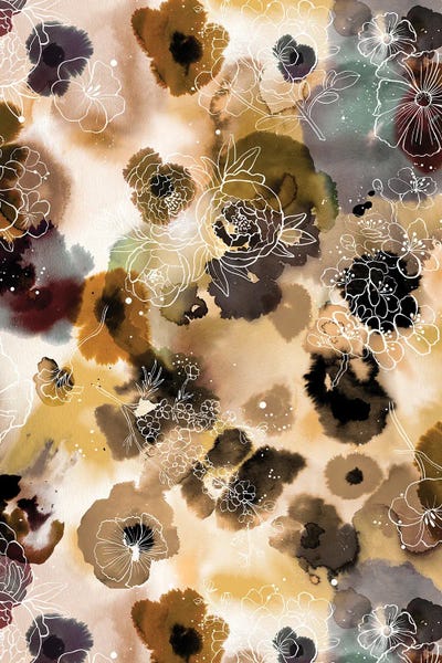 WIP Abstract Flowers Gold