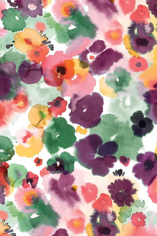 Abstract Watercolor Flowers Spicy