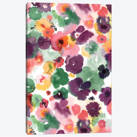 Abstract Watercolor Flowers Spicy Canvas Print #NDE297} by Ninola Design Canvas Print