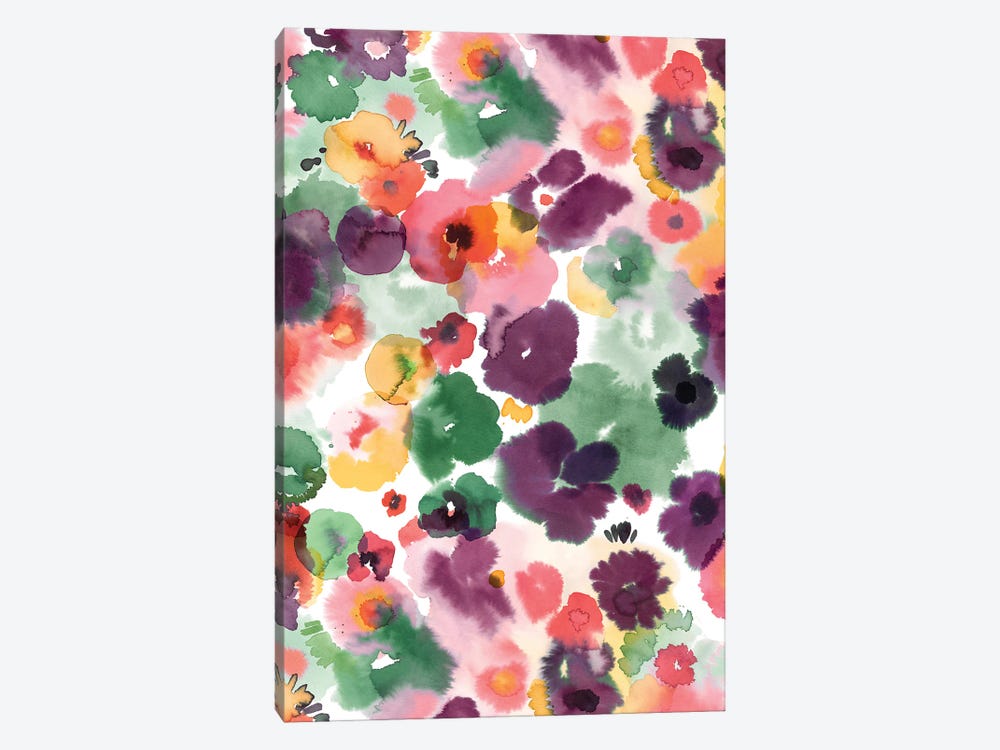 Abstract Watercolor Flowers Spicy by Ninola Design 1-piece Canvas Art Print