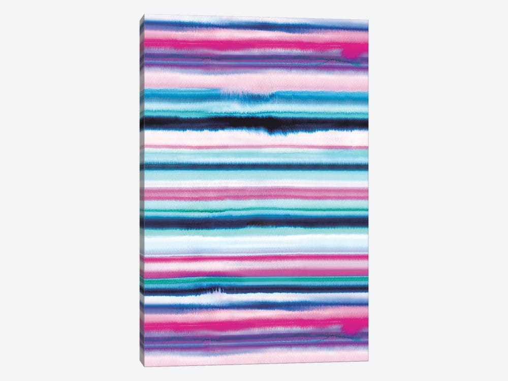 Degrade Ombre Stripes Pink by Ninola Design 1-piece Canvas Art