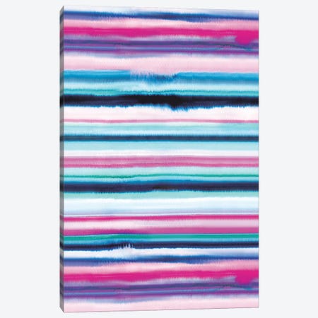 Degrade Ombre Stripes Pink Canvas Print #NDE29} by Ninola Design Canvas Wall Art