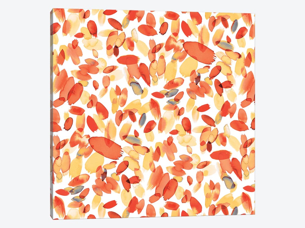 Abstract Petals Orange by Ninola Design 1-piece Canvas Artwork