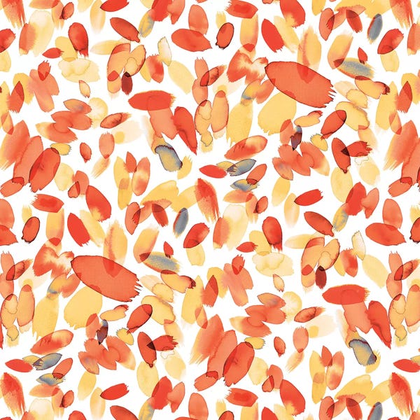 Ninola Design: Abstract Petals Orange by Ninola Design
