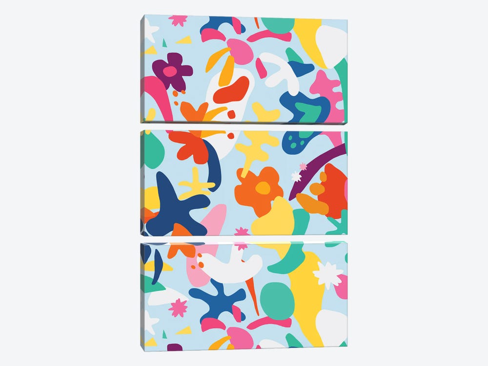 Kids Happy Matisse Colorful Organic by Ninola Design 3-piece Art Print