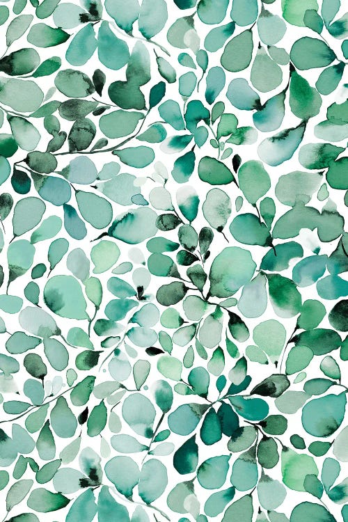 Cozy Leafy Eucalyptus Green by Ninola Design wall art