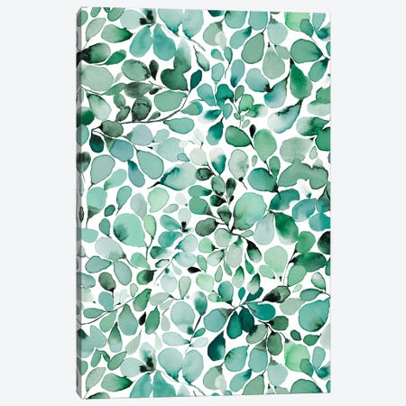 Cozy Leafy Eucalyptus Green Canvas Print #NDE306} by Ninola Design Canvas Print